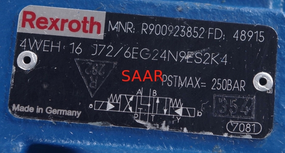 Rexroth R900923852 4 WEH 16 J 70/6 PAR EXEMPLE. 24N9ES2K4 4 WEH 16 J 7 valve d'Operated Directional Spool du pilote X/6 PAR EXEMPLE. 24N9ES2K4