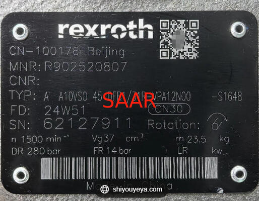 R902520807, AA10VS045DFR1/31R-VPA12N00-S1648 Pompe à piston variable axiale de la série Rexroth A10VSO